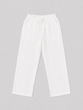 Club Privé Linen Pants - White