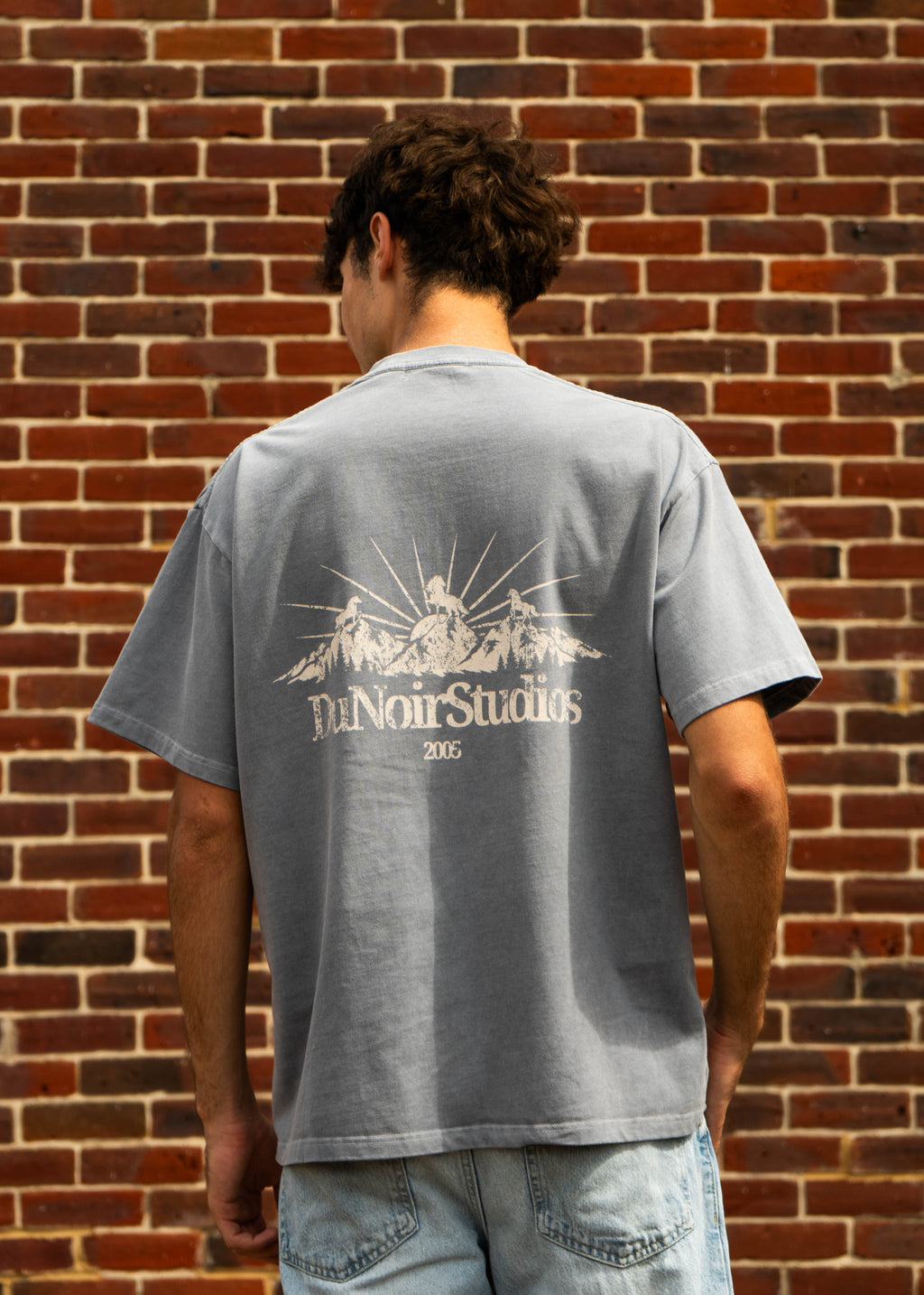 Du Noir Studios Washed T-Shirt - Stone Blue